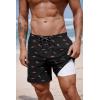 COOFANDY 2 in 1 Mens Swim Trunks 7 Inch Quick Dry Board Shorts Beach Swim Shorts Bathing Suit with Compression Liner(Pinkshark Black)