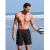 COOFANDY 2 in 1 Mens Swim Trunks 7 Inch Quick Dry Board Shorts Beach Swim Shorts Bathing Suit with Compression Liner(Pinkshark Black)