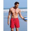 COOFANDY 2 in 1 Mens Swim Trunks 7 Inch Quick Dry Board Shorts Beach Swim Shorts Bathing Suit with Compression Liner(Red)