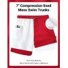 COOFANDY 2 in 1 Mens Swim Trunks 7 Inch Quick Dry Board Shorts Beach Swim Shorts Bathing Suit with Compression Liner(Red)