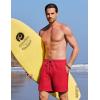 COOFANDY 2 in 1 Mens Swim Trunks 7 Inch Quick Dry Board Shorts Beach Swim Shorts Bathing Suit with Compression Liner(Red)