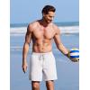 COOFANDY 2 in 1 Mens Swim Trunks 7 Inch Quick Dry Board Shorts Beach Swim Shorts Bathing Suit with Compression Liner(White)