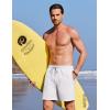 COOFANDY 2 in 1 Mens Swim Trunks 7 Inch Quick Dry Board Shorts Beach Swim Shorts Bathing Suit with Compression Liner(White)