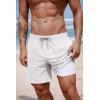 COOFANDY 2 in 1 Mens Swim Trunks 7 Inch Quick Dry Board Shorts Beach Swim Shorts Bathing Suit with Compression Liner(White)