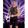 COOFANDY Men Casual Tank Tops Mesh Shirt See Through Sleeveless Shirts Muscle Fishnet Fitted Tee Clubwear Summer(Black)