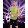 COOFANDY Men Casual Tank Tops Mesh Shirt See Through Sleeveless Shirts Muscle Fishnet Fitted Tee Clubwear Summer(Lime Green)