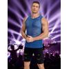 COOFANDY Men Casual Tank Tops Mesh Shirt See Through Sleeveless Shirts Muscle Fishnet Fitted Tee Clubwear Summer(Royal Blue)