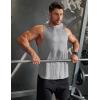 COOFANDY Men Workout Tank Tops Sleeveless Gym Muscle Shirt Quick Dry Athletic Running Tee Shirts Summer Lightweight(Light Grey)