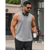 COOFANDY Men Workout Tank Tops Sleeveless Gym Muscle Shirt Quick Dry Athletic Running Tee Shirts Summer Lightweight(Light Grey)