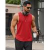 COOFANDY Men Workout Tank Tops Sleeveless Gym Muscle Shirt Quick Dry Athletic Running Tee Shirts Summer Lightweight(Red)
