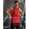 COOFANDY Men Workout Tank Tops Sleeveless Gym Muscle Shirt Quick Dry Athletic Running Tee Shirts Summer Lightweight(Red)