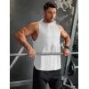 COOFANDY Men Workout Tank Tops Sleeveless Gym Muscle Shirt Quick Dry Athletic Running Tee Shirts Summer Lightweight(White)