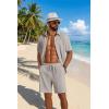 COOFANDY Men’s 2 Piece Outfit Casual Short Sleeve Button Down Shirt and Beach Shorts Set Summer Vacation Outfits for Men(Stone)