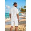 COOFANDY Men’s 2 Piece Outfit Casual Short Sleeve Button Down Shirt and Beach Shorts Set Summer Vacation Outfits for Men(White)