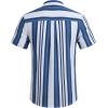 COOFANDY Men’s Casual Henley Shirt Band Collar Short Sleeve Shirt Summer Beach Hippie T-Shirt(Stripe-white & Blue)