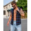 COOFANDY Mens Sleeveless Flannel Shirt Casual Summer Tank Top Button Up Sleeveless Beach Shirts with Chest Pocket(Blue-1)