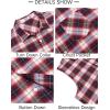 COOFANDY Mens Sleeveless Flannel Shirt Casual Summer Tank Top Button Up Sleeveless Beach Shirts with Chest Pocket(Red-1)