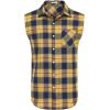 COOFANDY Mens Sleeveless Flannel Shirt Casual Summer Tank Top Button Up Sleeveless Beach Shirts with Chest Pocket(Yellow)