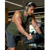 COOFANDY Mens Workout Tank Tops Cotton Cut Off Sleeveless Muscle Shirts Gym Athletic Running T Shirt(Army Green)