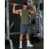 COOFANDY Mens Workout Tank Tops Cotton Cut Off Sleeveless Muscle Shirts Gym Athletic Running T Shirt(Army Green)
