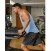 COOFANDY Mens Workout Tank Tops Cotton Cut Off Sleeveless Muscle Shirts Gym Athletic Running T Shirt(Blue)