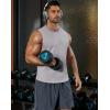 COOFANDY Mens Workout Tank Tops Cotton Cut Off Sleeveless Muscle Shirts Gym Athletic Running T Shirt(Grey)