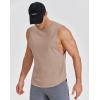 COOFANDY Mens Workout Tank Tops Cotton Cut Off Sleeveless Muscle Shirts Gym Athletic Running T Shirt(Khaki)