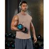 COOFANDY Mens Workout Tank Tops Cotton Cut Off Sleeveless Muscle Shirts Gym Athletic Running T Shirt(Khaki)