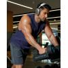 COOFANDY Mens Workout Tank Tops Cotton Cut Off Sleeveless Muscle Shirts Gym Athletic Running T Shirt(Navy)