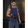 COOFANDY Mens Workout Tank Tops Cotton Cut Off Sleeveless Muscle Shirts Gym Athletic Running T Shirt(Navy)