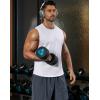 COOFANDY Mens Workout Tank Tops Cotton Cut Off Sleeveless Muscle Shirts Gym Athletic Running T Shirt(White)
