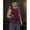 COOFANDY Mens Workout Tank Tops Cotton Cut Off Sleeveless Muscle Shirts Gym Athletic Running T Shirt(Wine Red)