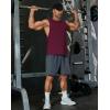 COOFANDY Mens Workout Tank Tops Cotton Cut Off Sleeveless Muscle Shirts Gym Athletic Running T Shirt(Wine Red)