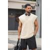 COOFANDY Mens Workout Tank Tops Summer Sleeveless Tee Shirts Casual Stylish Gym Muscle Shirt Loose Fit for Basketball(Beige)