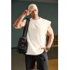 COOFANDY Mens Workout Tank Tops Summer Sleeveless Tee Shirts Casual Stylish Gym Muscle Shirt Loose Fit for Basketball(Beige)