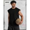 COOFANDY Mens Workout Tank Tops Summer Sleeveless Tee Shirts Casual Stylish Gym Muscle Shirt Loose Fit for Basketball(Black)