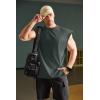 COOFANDY Mens Workout Tank Tops Summer Sleeveless Tee Shirts Casual Stylish Gym Muscle Shirt Loose Fit for Basketball(Dark Army Green)