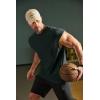 COOFANDY Mens Workout Tank Tops Summer Sleeveless Tee Shirts Casual Stylish Gym Muscle Shirt Loose Fit for Basketball(Dark Army Green)