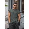 COOFANDY Mens Workout Tank Tops Summer Sleeveless Tee Shirts Casual Stylish Gym Muscle Shirt Loose Fit for Basketball(Dark Army Green)