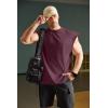 COOFANDY Mens Workout Tank Tops Summer Sleeveless Tee Shirts Casual Stylish Gym Muscle Shirt Loose Fit for Basketball(Dark Red)