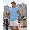 COOFANDY Mens Workout Tank Tops Summer Sleeveless Tee Shirts Casual Stylish Gym Muscle Shirt Loose Fit for Basketball(Light Blue)