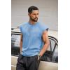 COOFANDY Mens Workout Tank Tops Summer Sleeveless Tee Shirts Casual Stylish Gym Muscle Shirt Loose Fit for Basketball(Light Blue)
