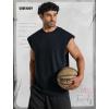 COOFANDY Mens Workout Tank Tops Summer Sleeveless Tee Shirts Casual Stylish Gym Muscle Shirt Loose Fit for Basketball(Midnight Blue)