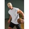 COOFANDY Mens Workout Tank Tops Summer Sleeveless Tee Shirts Casual Stylish Gym Muscle Shirt Loose Fit for Basketball(White)