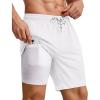 COOFANDY 2 in 1 Mens Swim Trunks 7 Inch Quick Dry Board Shorts Beach Swim Shorts Bathing Suit with Compression Liner(White)