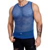 COOFANDY Men Casual Tank Tops Mesh Shirt See Through Sleeveless Shirts Muscle Fishnet Fitted Tee Clubwear Summer(Royal Blue)