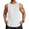 COOFANDY Men Workout Tank Tops Sleeveless Gym Muscle Shirt Quick Dry Athletic Running Tee Shirts Summer Lightweight(White)
