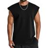 COOFANDY Mens Workout Tank Tops Summer Sleeveless Tee Shirts Casual Stylish Gym Muscle Shirt Loose Fit for Basketball(Black)