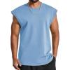 COOFANDY Mens Workout Tank Tops Summer Sleeveless Tee Shirts Casual Stylish Gym Muscle Shirt Loose Fit for Basketball(Light Blue)