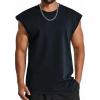 COOFANDY Mens Workout Tank Tops Summer Sleeveless Tee Shirts Casual Stylish Gym Muscle Shirt Loose Fit for Basketball(Midnight Blue)